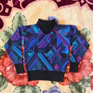 vintage meister geometric ski turtleneck.